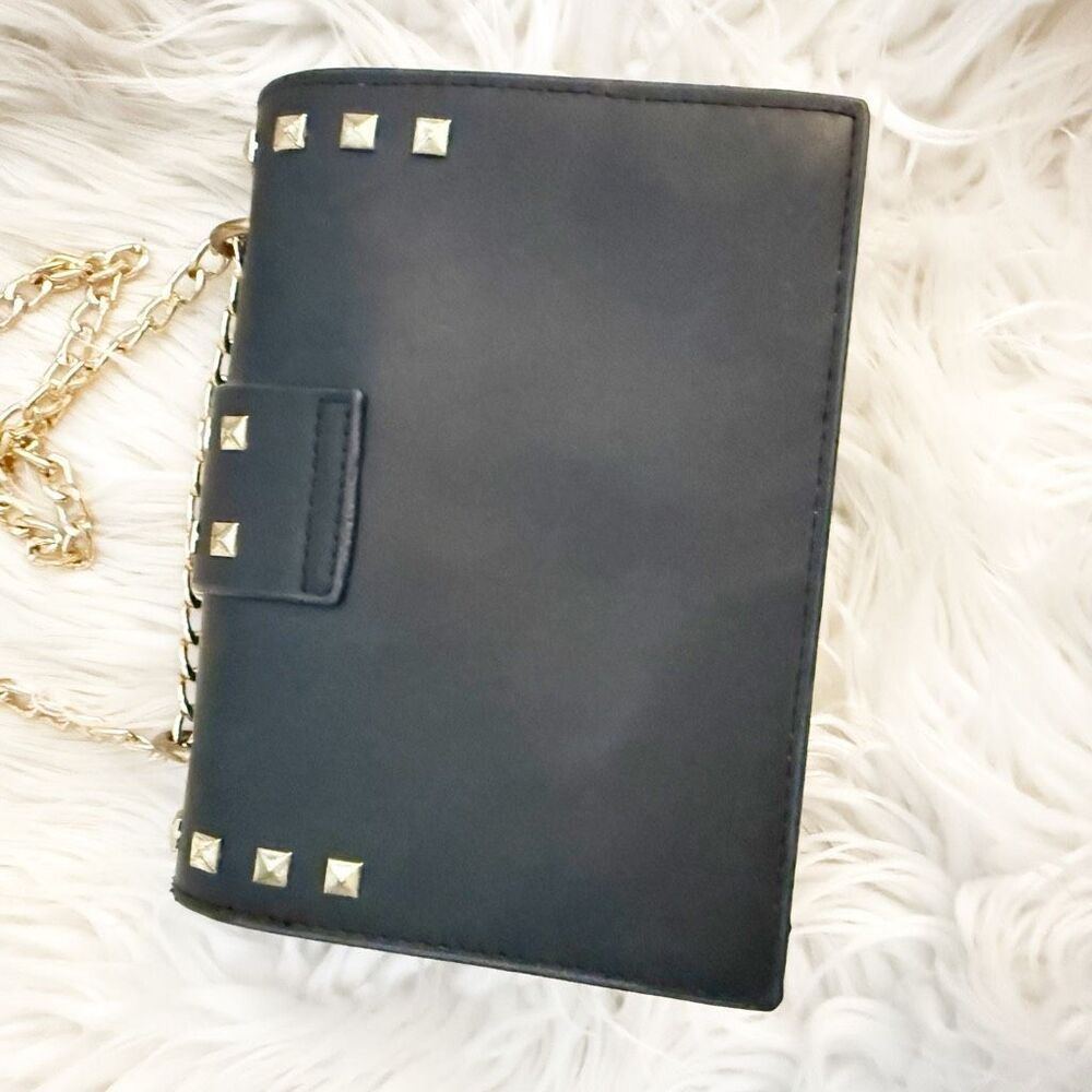 BOUTIQUE | Betty Shoulder Bag Clear Black Gold Tone Studded Chain Strap Stud - Picture 5 of 7